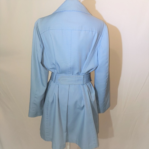 vintage Blue button Belted Trench coat fully lined - Picture 4 of 8